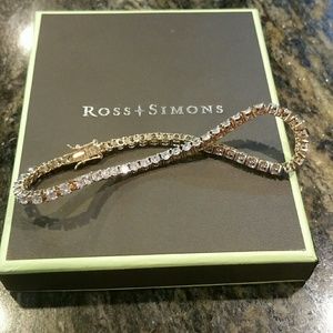 CZ and gold clad over silver tennis bracelet